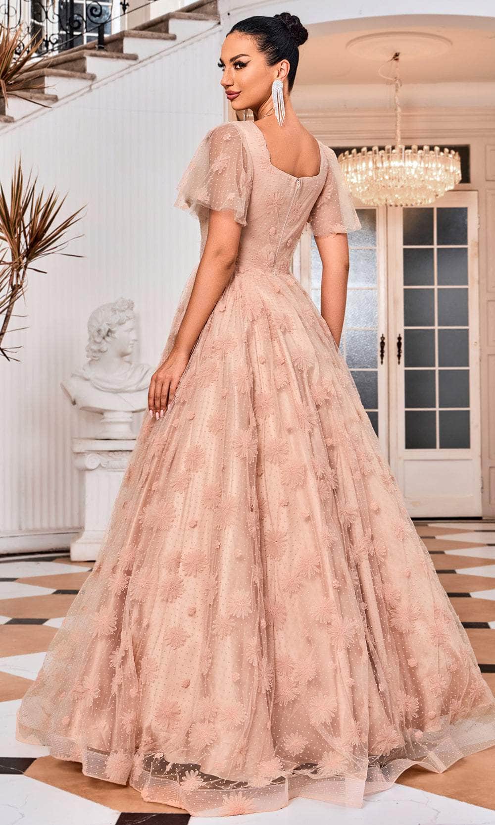 J'Adore Dresses J24008 - Flutter Sleeve A-Line Prom Dress J'Adore Dresses J24008 - Flutter Sleeve A-Line Prom Dress