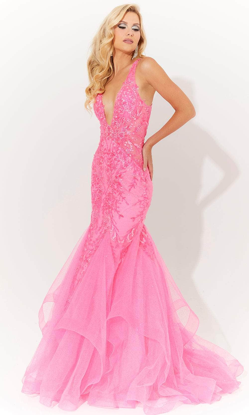 jasz couture pink flower dress Jasz Couture 7564