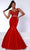 Johnathan Kayne 2724 - Beaded Velvet Mermaid Gown Special Occasion Dress 00 / Red