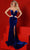 Johnathan Kayne 2733 - Strapless Velvet Long Gown Special Occasion Dress 00 / Royal