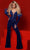 Johnathan Kayne 2741 - Sparkly Velvet Jumpsuit Formal Pantsuits 00 / Royal