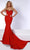 Johnathan Kayne 2746 - Cat Eye Neckline Gown Special Occasion Dress 00 / Red
