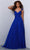 Johnathan Kayne 2903 - Shirred V-Neck Evening Dress Prom Dresses 00 / Royal