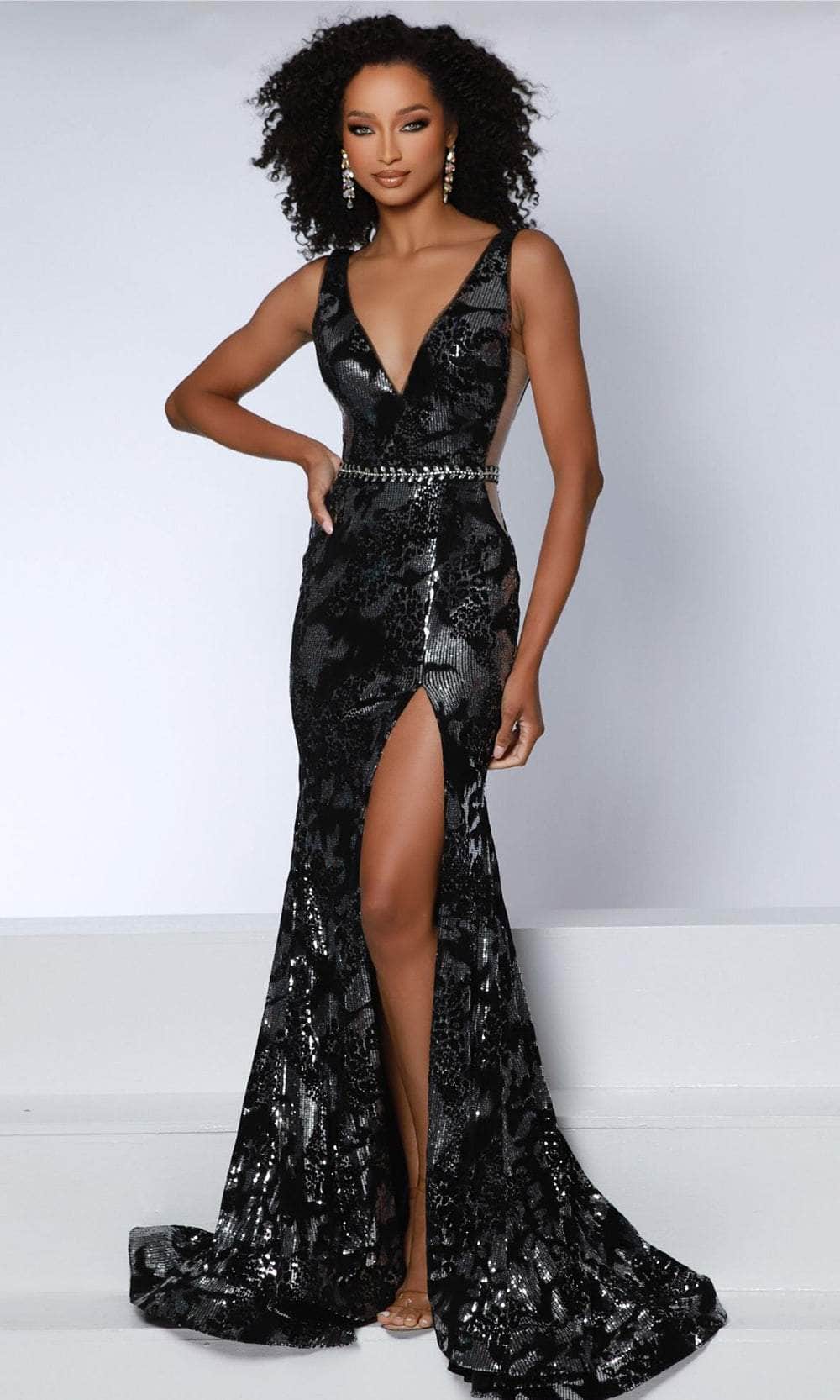 Johnathan Kayne 2919 - V-Back Sequin Evening Gown Couture Candy Johnathan Kayne 2919 - V-Back Sequin Evening Gown Couture Candy