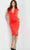 Jovani 09063 - Cap Sleeve Sheath Cocktail Dress Cocktail Dresses 00 / Orange