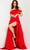 Jovani 09874 - Off Shoulder Overskirt Prom Gown Special Occasion Dress 00 / Red