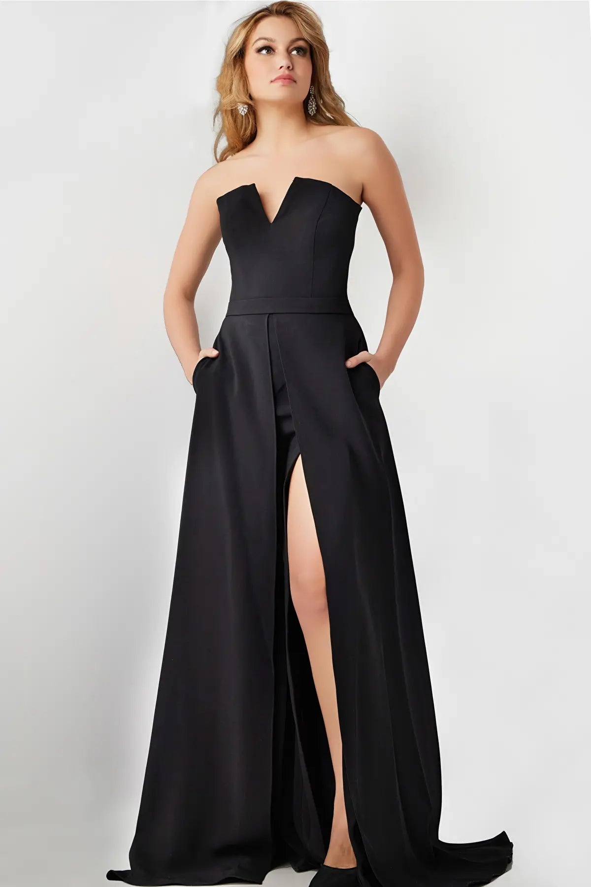pantsuit dress prom Jumpsuits Prom Dresses Detachable Skirt Evening Gown One Shoulder Side Slit 2pcs