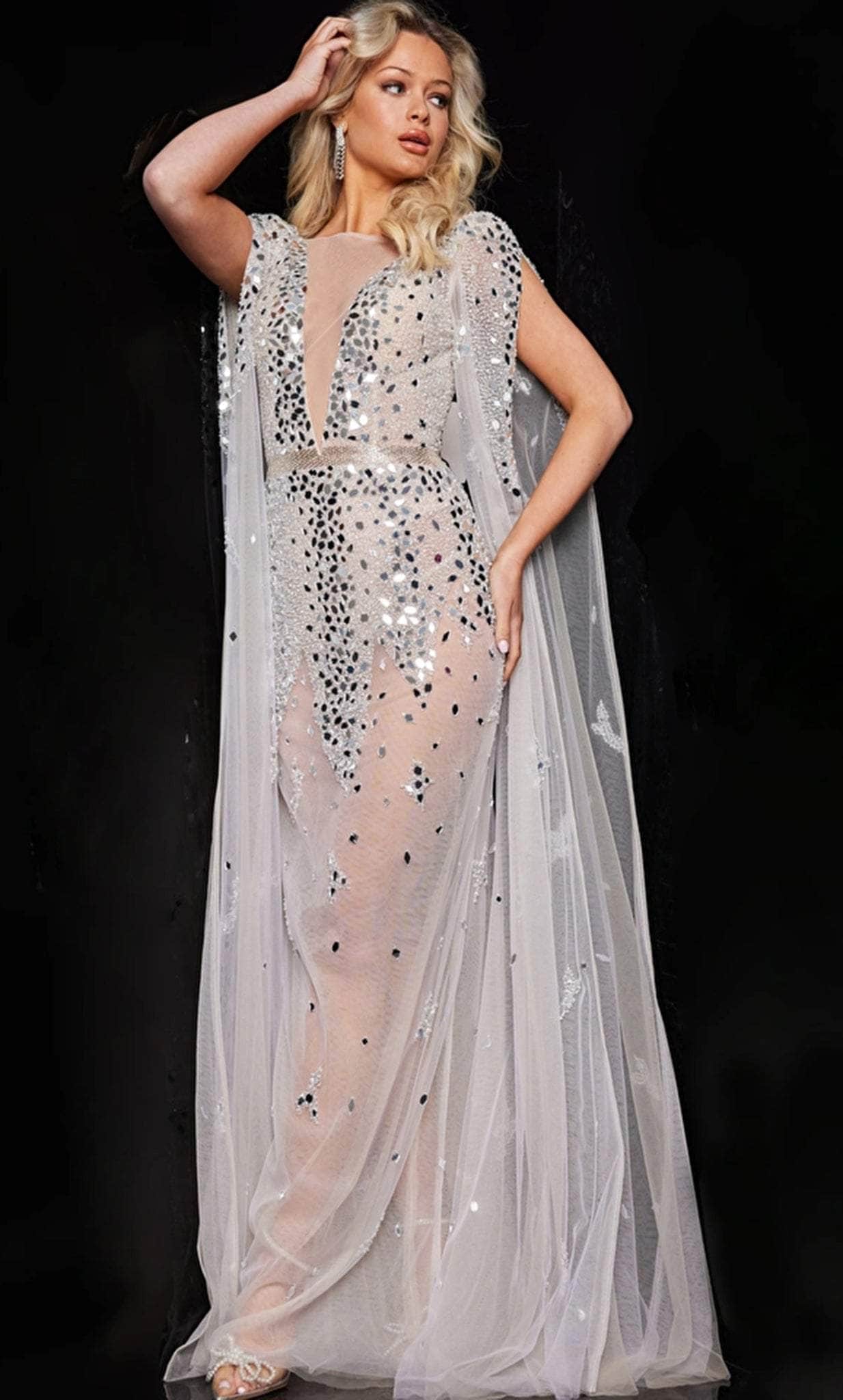 sheer crystal dress Naijah Rhinestone Mini Dress Sheer Glitter Crystal Bodycon Gown S