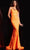 Jovani 23852 - Sequined Asymmetric Sheath Gown Prom Dresses 00 / Iridescent Orange
