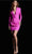 Jovani 24634 - Long Sleeve Draped Skirt Cocktail Dress Cocktail Dresses 00 / Fuchsia