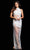 Jovani 25974 - Illusion Beaded Prom Gown Special Occasion Dress 00 / Off-White