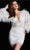 Jovani 26056 - Long Feather Sleeve Cocktail Dress Cocktail Dresses
