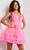 Jovani 36575 - Plunging Neckline Ruffle Hem Cocktail Dress Cocktail Dresses 00 / Fuchsia