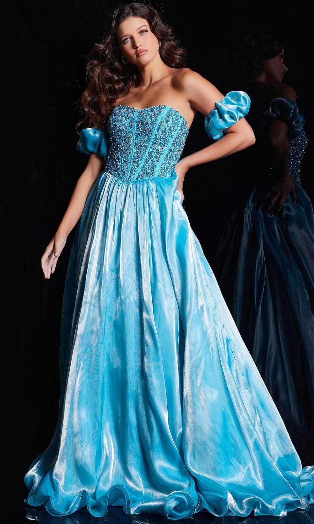 Jovani 36591 Long Prom Dress - PromGirl Aqua / 14 Jovani 36591 Long Prom Dress - PromGirl Aqua / 14