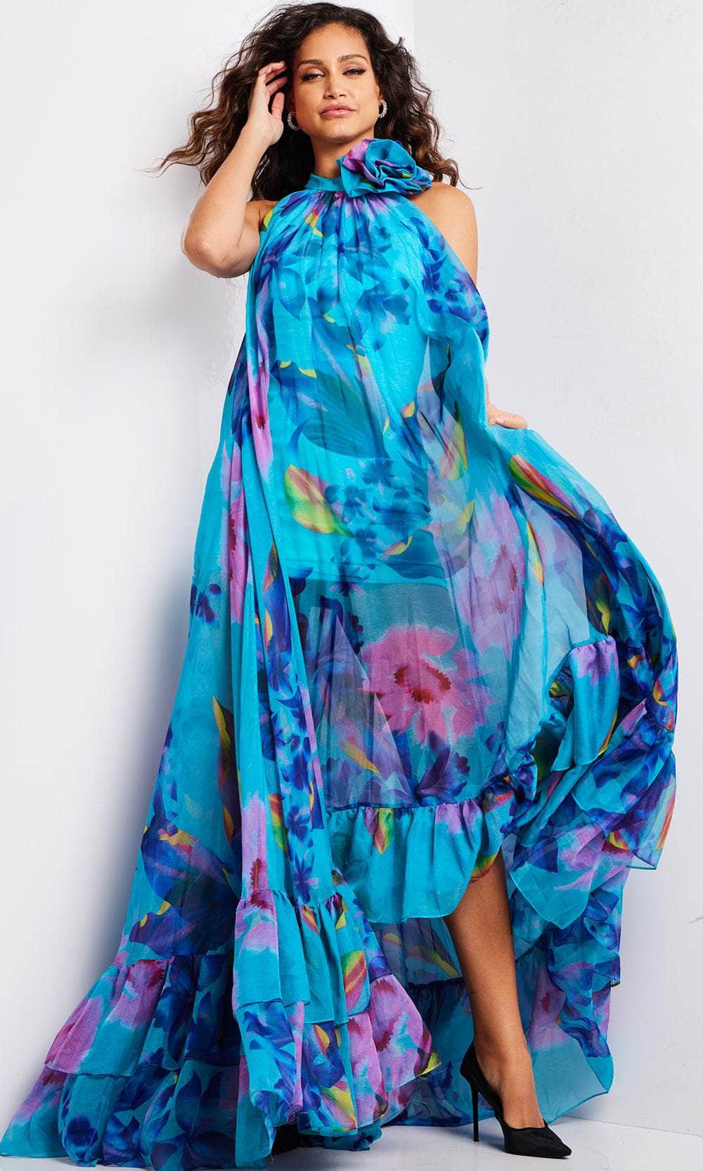 Jovani 38721 - Floral Print Jewel Neck Dress Couture Candy Jovani 38721 - Floral Print Jewel Neck Dress Couture Candy