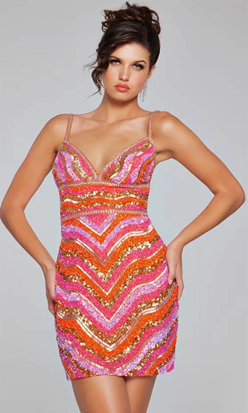 Jovani 39903 - V-Neck Empire Waist Cocktail Dress Couture Candy Jovani 39903 - V-Neck Empire Waist Cocktail Dress Couture Candy