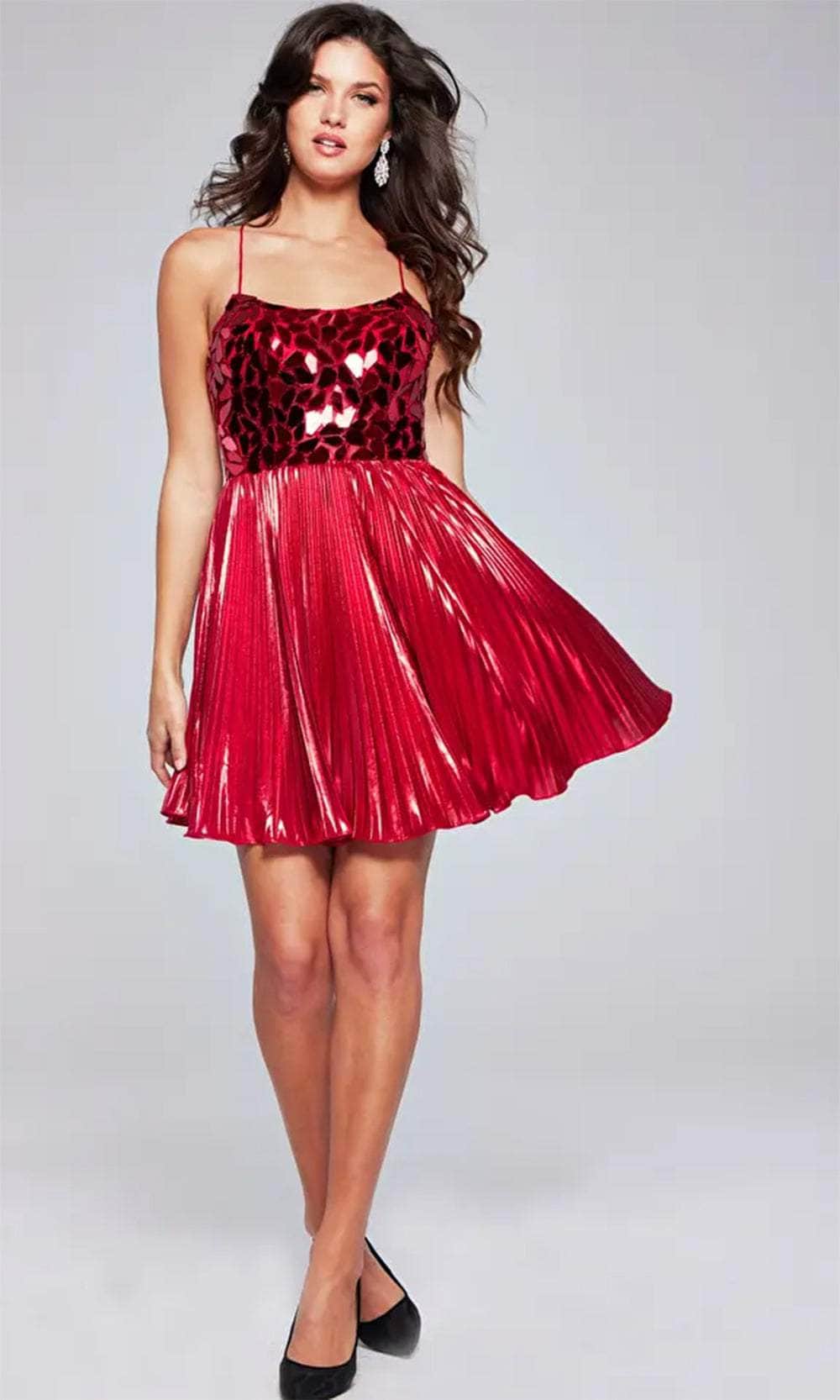 metallic pleated mini dress The Lumiere Metallic Pleated Mini Dress
