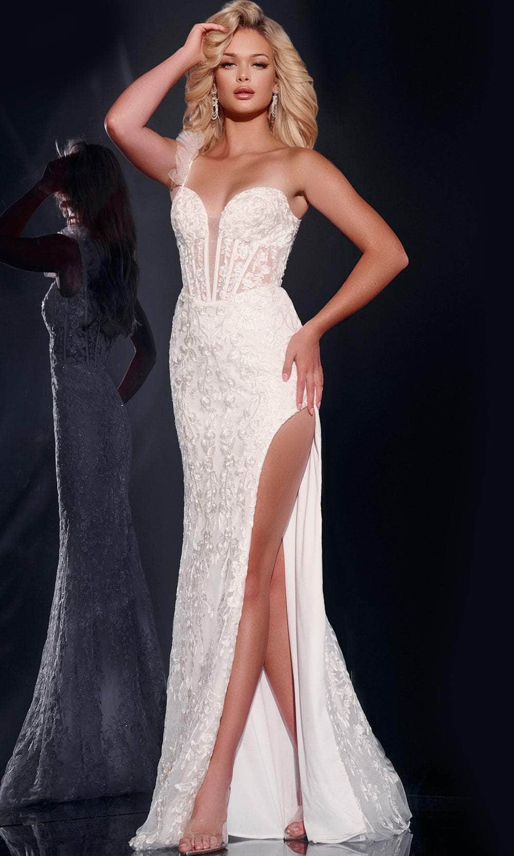 Jovani 40425 - Lace Corset Prom Dress Jovani 40425 - Lace Corset Prom Dress