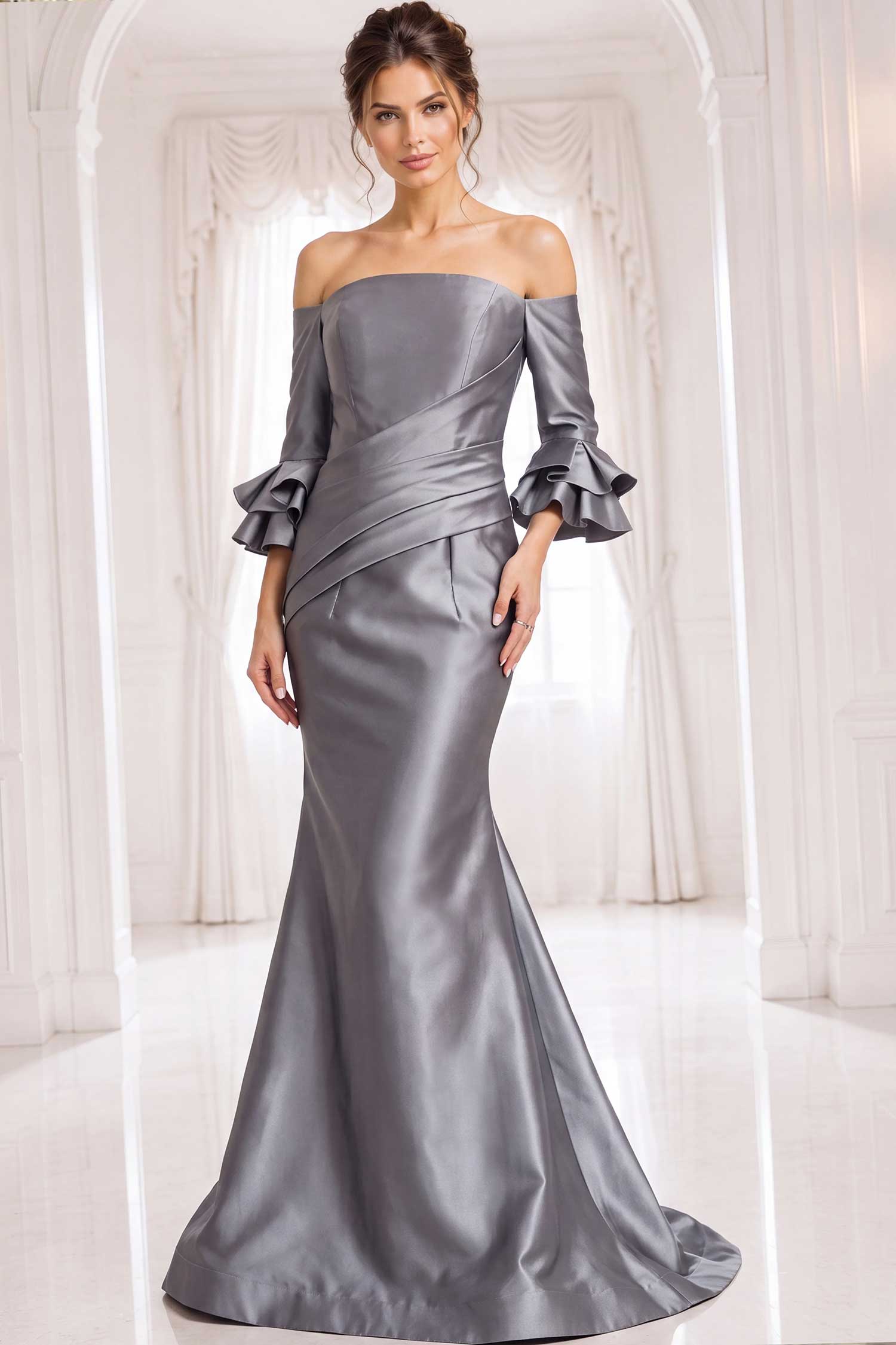 jovani grey mermaid dress 41190 Ruffle Sleeve – Couture Candy 07-01-2026 US DROP