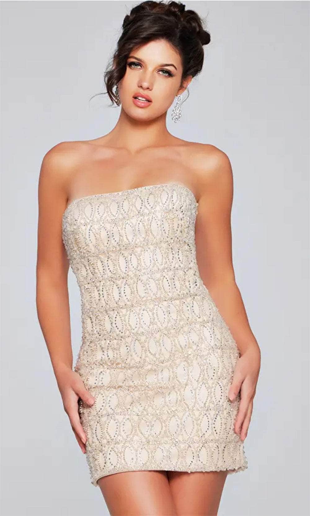 Jovani 42197 - Strapless Geometric Beaded Cocktail Dress 4 / Nude - Shop Jovani dresses on Couture Candy at CoutureCandy.com Jovani 42197 - Strapless Geometric Beaded Cocktail Dress 4 / Nude - Shop Jovani dresses on Couture Candy at CoutureCandy.com