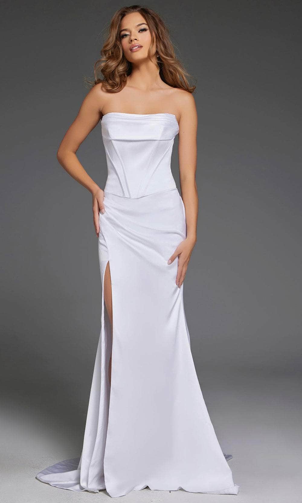 jovani white mermaid prom dress Jovani 23958