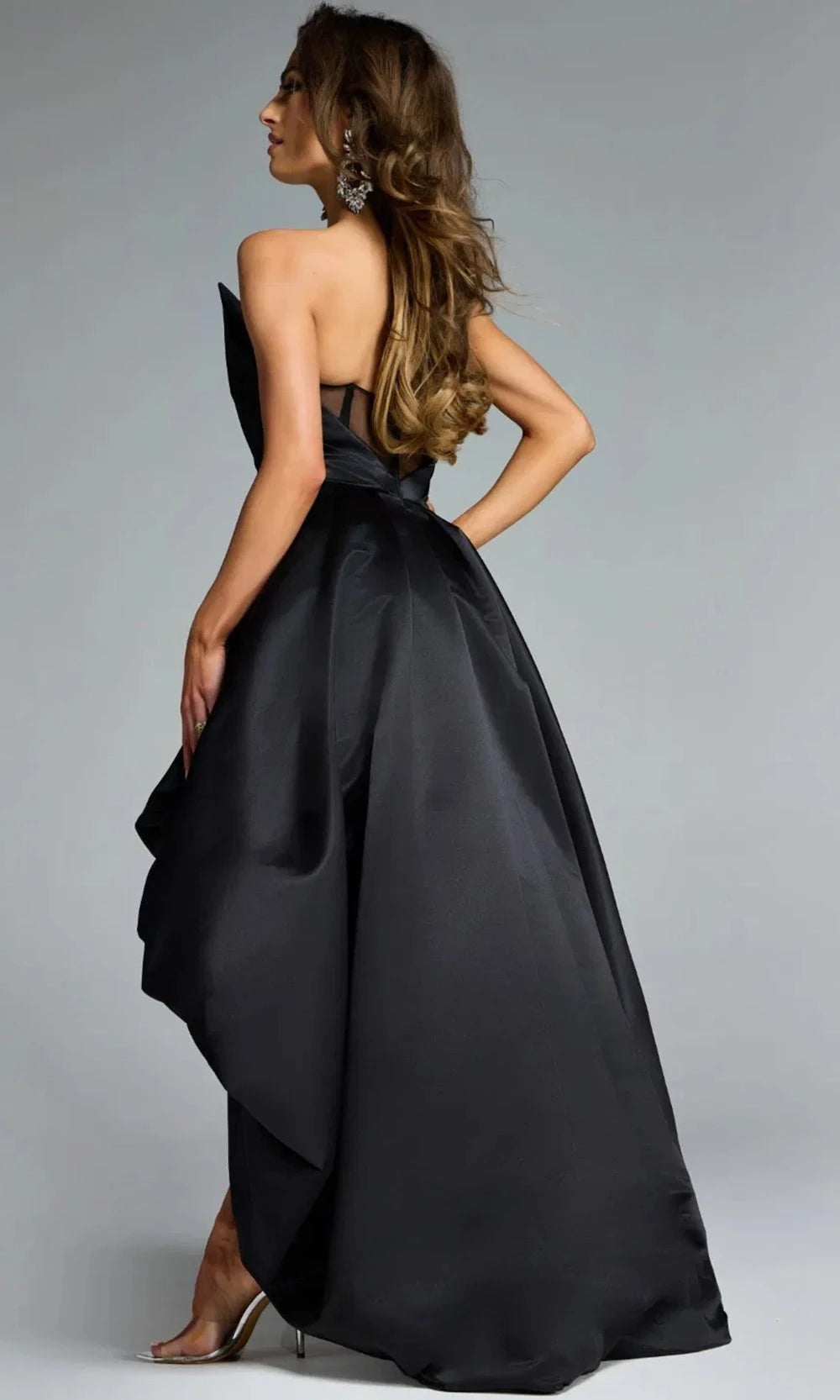 Jovani 42357 - High Low Satin A-line Dress