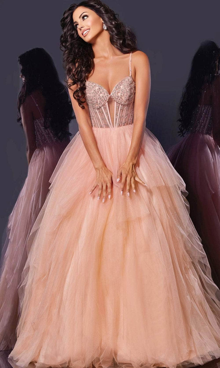 Jovani 45688 - Glittering Tiered Corset Dress main image 1