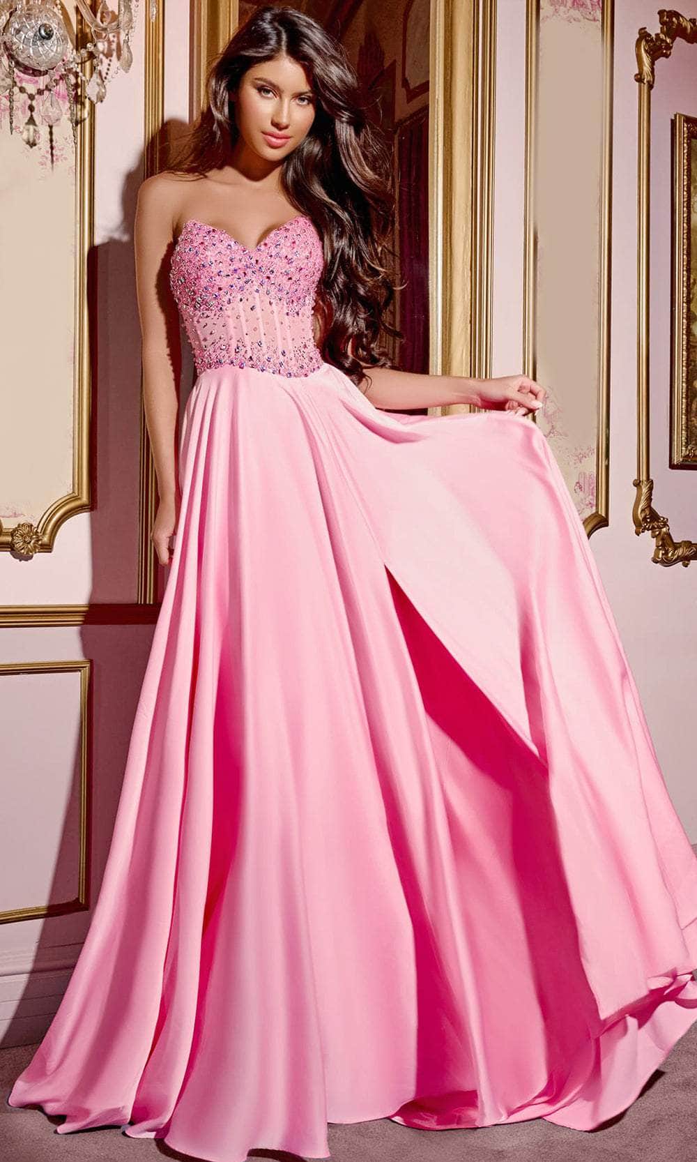 Jovani D6021 - A-Line Silhouette Strapless Prom Gown - View 3 | Shop Formal Dress