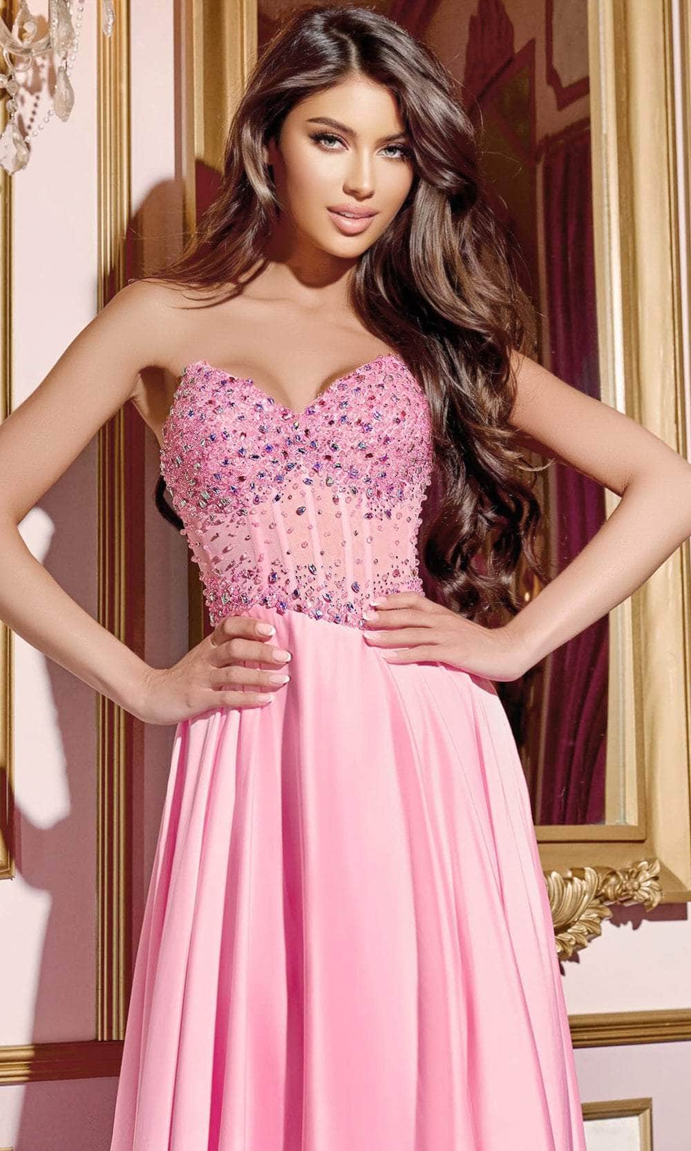 Jovani D6021 - A-Line Silhouette Strapless Prom Gown - View 4 | Shop Formal Dress