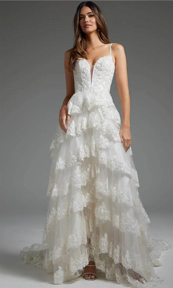 Jovani JB38641 - Ornate Tiered Bridal Gown Bridal Dresses 00 / White