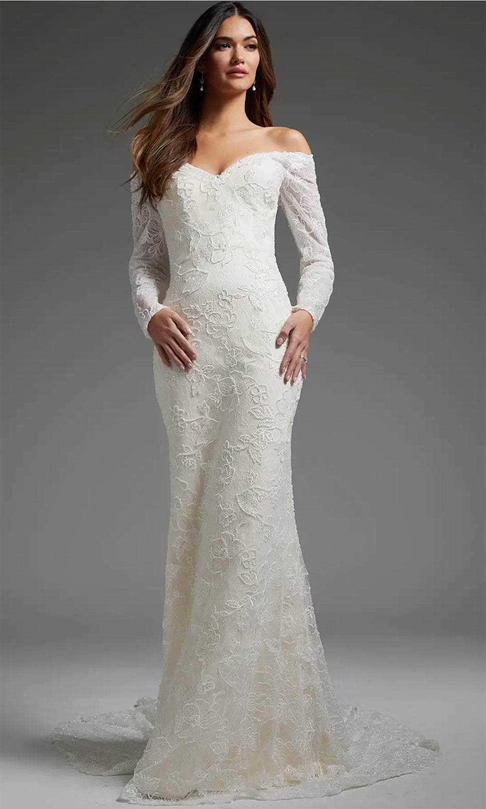 jovani white long sleeve dress Jovani 04370 White Long Sleeve Cocktail Dress