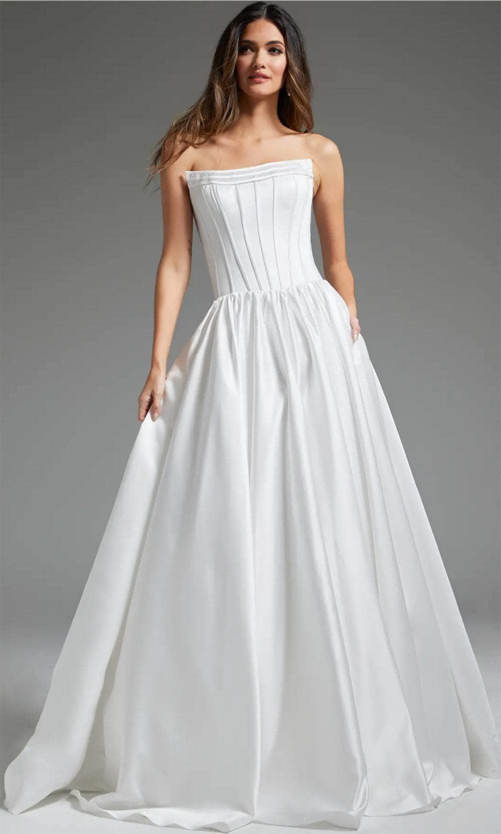 Jovani JB40784 - Corset Bodice Straight-Across Bridal Gown Couture Candy Jovani JB40784 - Corset Bodice Straight-Across Bridal Gown Couture Candy
