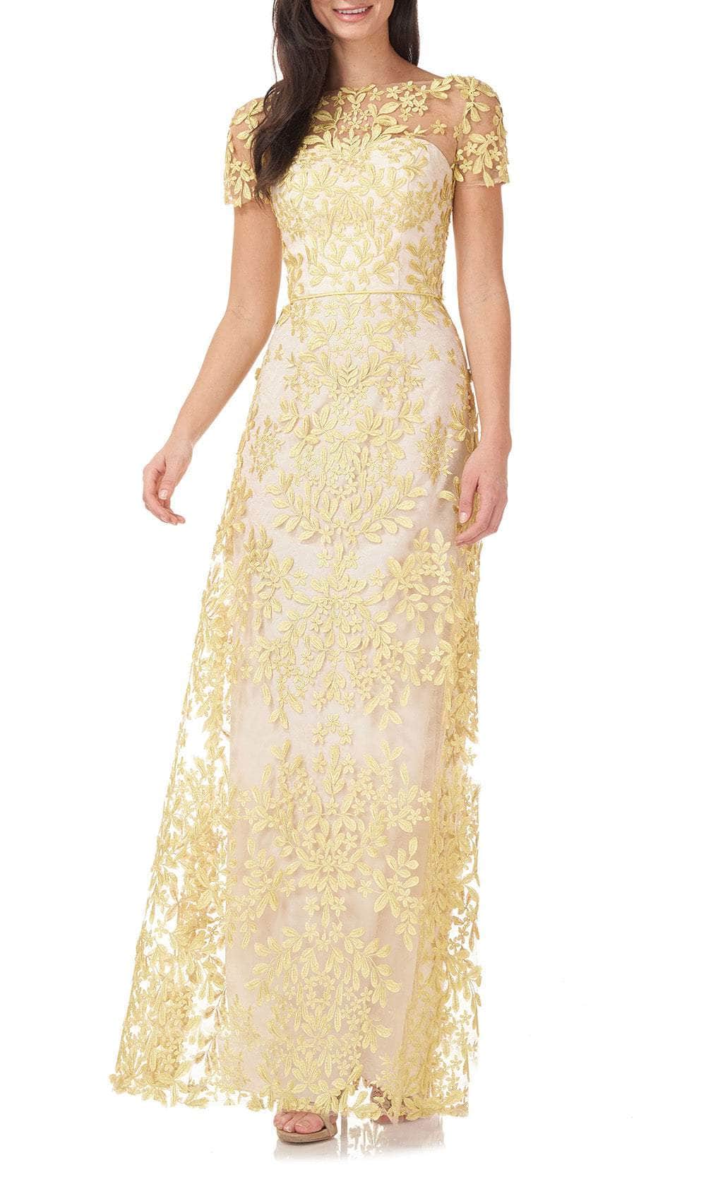 JS Collections 8612382 - Illusion Neck Embroidered Mesh Dress Couture Candy JS Collections 8612382 - Illusion Neck Embroidered Mesh Dress Couture Candy