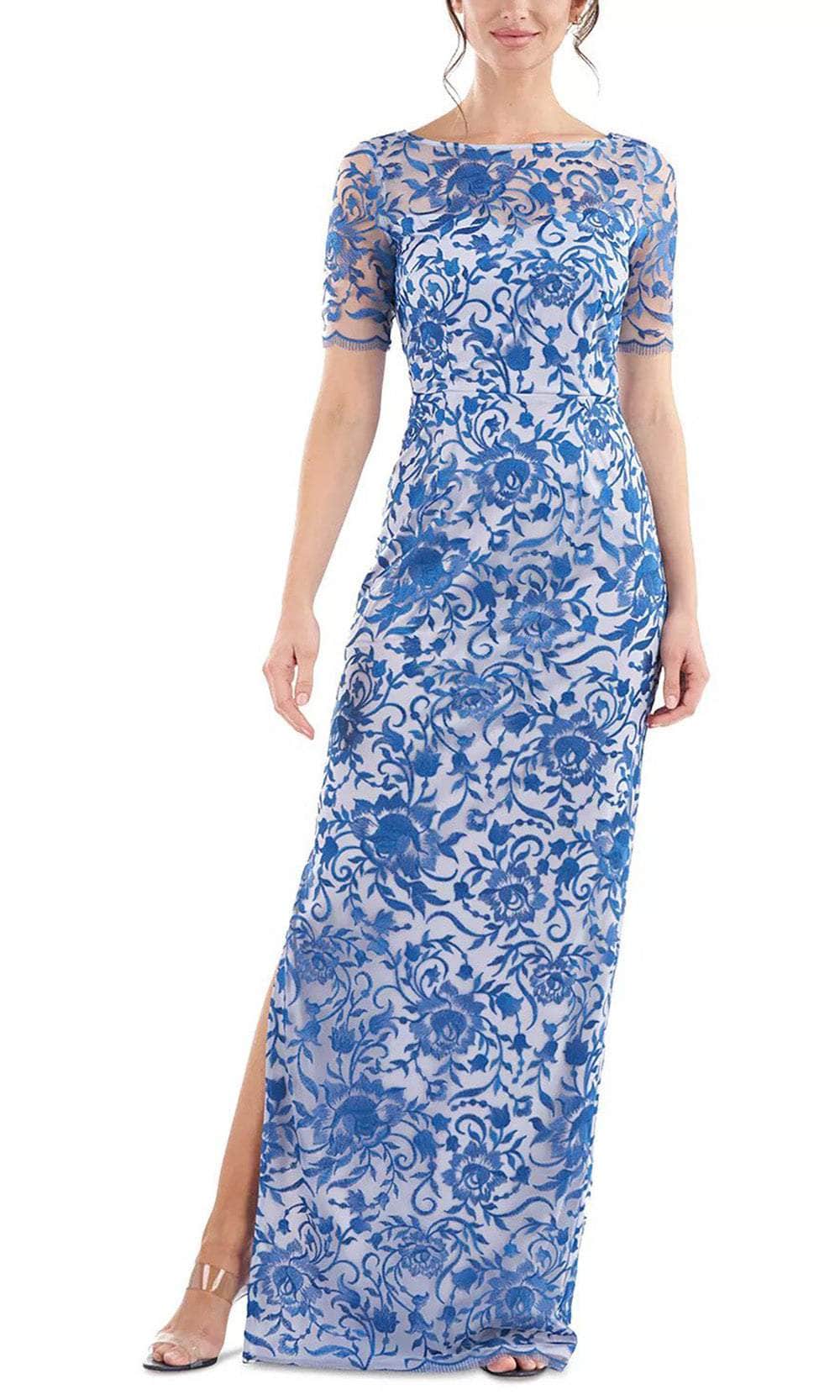 JS Collections 8618044 Bateau Side Slit Evening Gown – Couture Candy