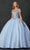 Juliet Dresses 1430 - Cold Shoulder Beaded Quinceanera Gown Quinceanera Dresses XS / Bahama Blue