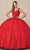 Juliet Dresses 1437 - Floral Applique Ball Gown Special Occasion Dress XS / Red