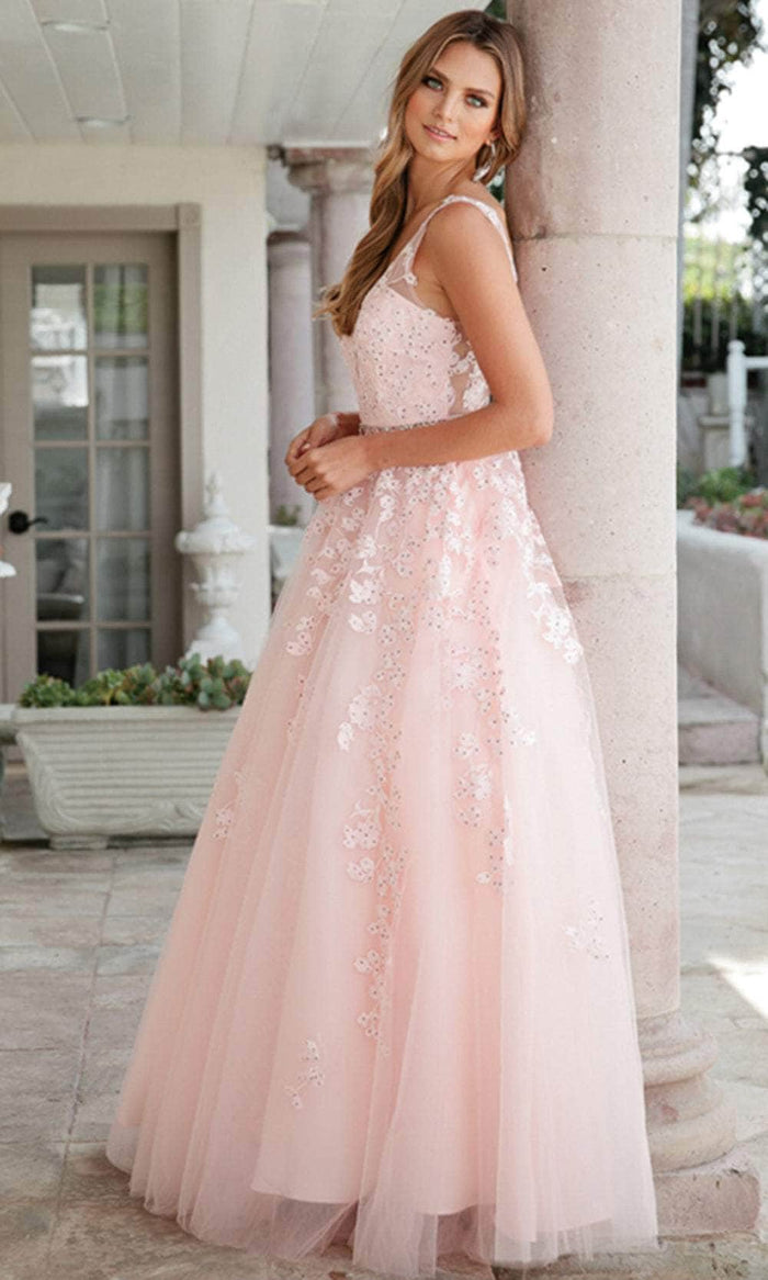 Juliet Dresses 224 - Embroidered A-Line Prom Dress Special Occasion Dress XS / Blush