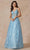 Juliet Dresses 2413 - Sleeveless Butterfly Glitter Embroidered gown Special Occasion Dress XS / Ice Blue
