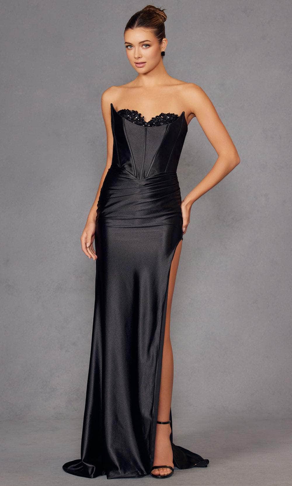 Juliet Dresses 2527L - Long Satin Sheath Dress