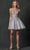 Juliet Dresses 857 - Embroidered Babydoll Cocktail Dress Special Occasion Dress XS / Silver