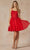 Juliet Dresses 860 - Floral Applique Cocktail Dress Special Occasion Dress XS / Red