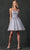 Juliet Dresses 860 - Floral Applique Cocktail Dress Special Occasion Dress XS / Silver