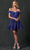Juliet Dresses 861 - Floral Detail A-Line Cocktail Dress Special Occasion Dress XS / Royal Blue