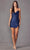 Juliet Dresses 867 - Cowl Sheath Cocktail Dress Special Occasion Dress XS / Navy Blue