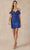 Juliet Dresses 868 - Draped Sleeve Sequin Cocktail Dress Special Occasion Dress XS / Royal Blue