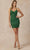 Juliet Dresses 869 - Fitted V-Neck Cocktail Dress Special Occasion Dress XS / Emerald Green