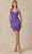 Juliet Dresses 869 - Fitted V-Neck Cocktail Dress Special Occasion Dress XS / Purple
