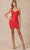 Juliet Dresses 869 - Fitted V-Neck Cocktail Dress Special Occasion Dress XS / Red