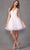 Juliet Dresses 871 - Plunging V-Neck Embroidered Cocktail Dress Special Occasion Dress XS / White