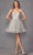 Juliet Dresses 881 - Feather Ornate Cocktail Dress Special Occasion Dress XS / Silver